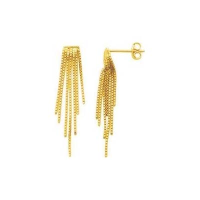 Boucles d'oreilles pendantes or jaune 18 carats